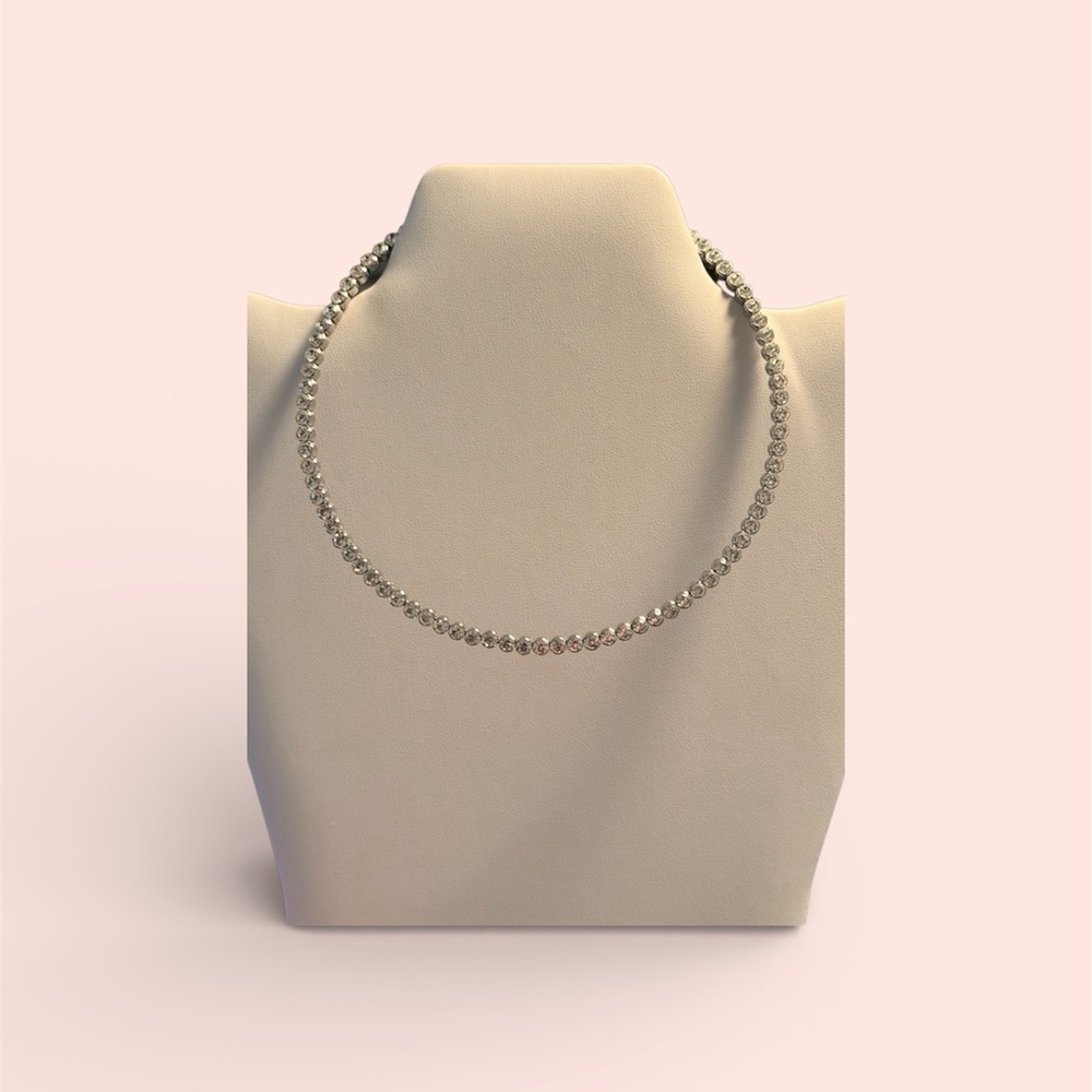 Rhinestone Statement Necklace Structured & Sophis… - image 4